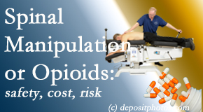 Medical Spine and Sports Injury and Rehab Centers presents new comparison studies of the safety, cost, and effectiveness in reducing the need for further care of chronic low back pain: opioid vs spinal manipulation treatments.
