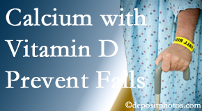 Calcium and vitamin D supplementation may be suggested to Baton Rouge chiropractic patients who are at risk of falling.