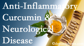 Medical Spine and Sports Injury and Rehab Centers introduces new findings on the benefit of curcumin on inflammation reduction and even neurological disease containment.