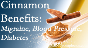 Medical Spine and Sports Injury and Rehab Centers presents research on the benefits of cinnamon for migraine, diabetes and blood pressure.