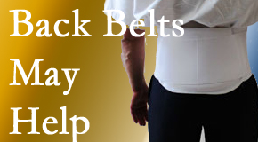 Baton Rouge back pain sufferers using back support belts are supported and reminded to move carefully while healing.