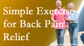 Medical Spine and Sports Injury and Rehab Centers suggests simple exercise as part of the Baton Rouge chiropractic back pain relief plan.