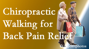 Medical Spine and Sports Injury and Rehab Centers encourages walking for back pain relief along with chiropractic treatment to maximize distance walked.