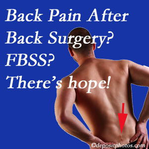 Baton Rouge chiropractic care has a treatment plan for relieving post-back surgery continued pain (FBSS or failed back surgery syndrome).
