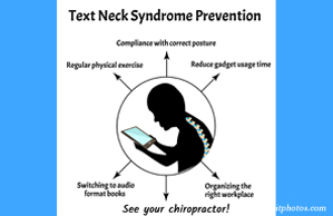 Medical Spine and Sports Injury and Rehab Centers presents a prevention plan for text neck syndrome: better posture, frequent breaks, manipulation.