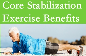 Medical Spine and Sports Injury and Rehab Centers presents support for core stabilization exercises at any age in the management and prevention of back pain. 