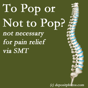 Baton Rouge chiropractic spinal manipulation treatment may be noisy...or not! SMT is effective either way.