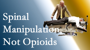 Chiropractic spinal manipulation at Spine & Sports Rehab Center is worthwhile over opioids for back pain control.