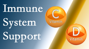Medical Spine and Sports Injury and Rehab Centers presents details about the benefits of vitamins C and D for the immune system to fight infection.