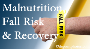 Spine & Sports Rehab Center checks patients for fall risks which include nutritional status and malnutrition indicators.