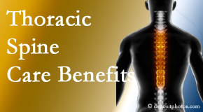 Medical Spine and Sports Injury and Rehab Centers wonders at the benefit of thoracic spine treatment beyond the thoracic spine to help even neck and back pain.