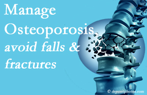 Spine & Sports Rehab Center presents information on the benefit of managing osteoporosis to avoid falls and fractures as well tips on how to do that.
